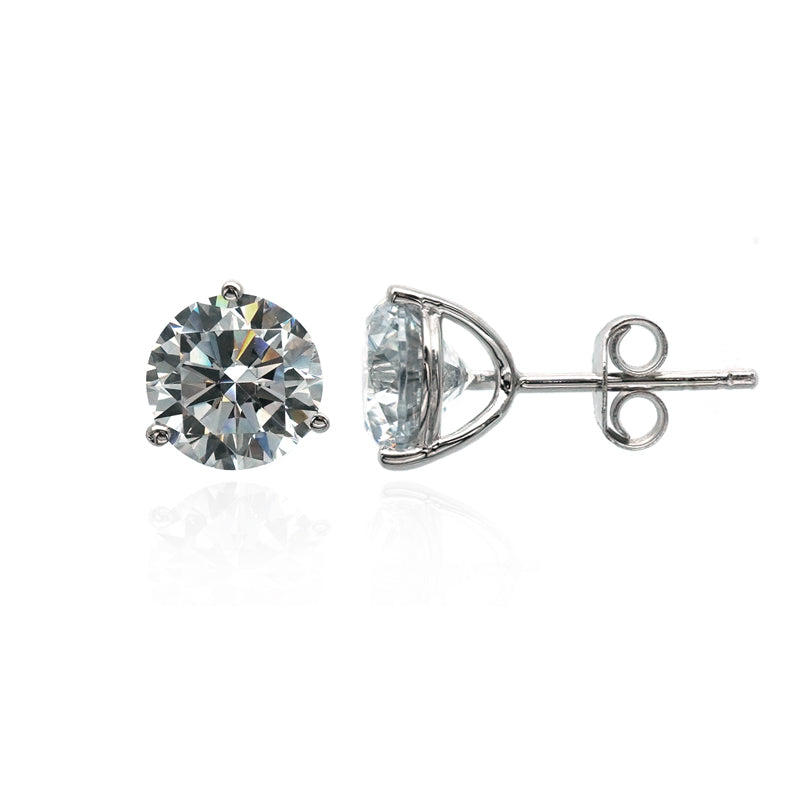 2ct solitaire 3 claw studs