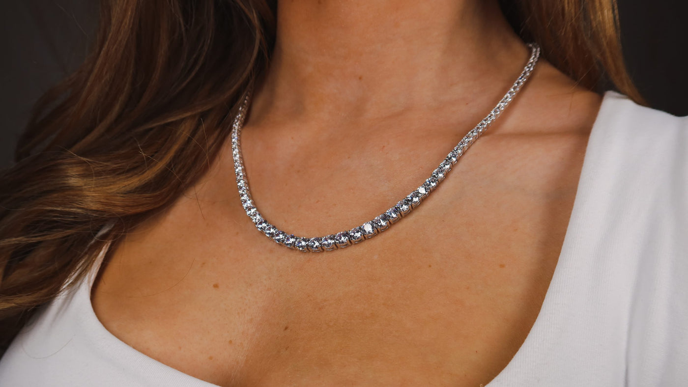 Cabochon Classic Tennis Necklace
